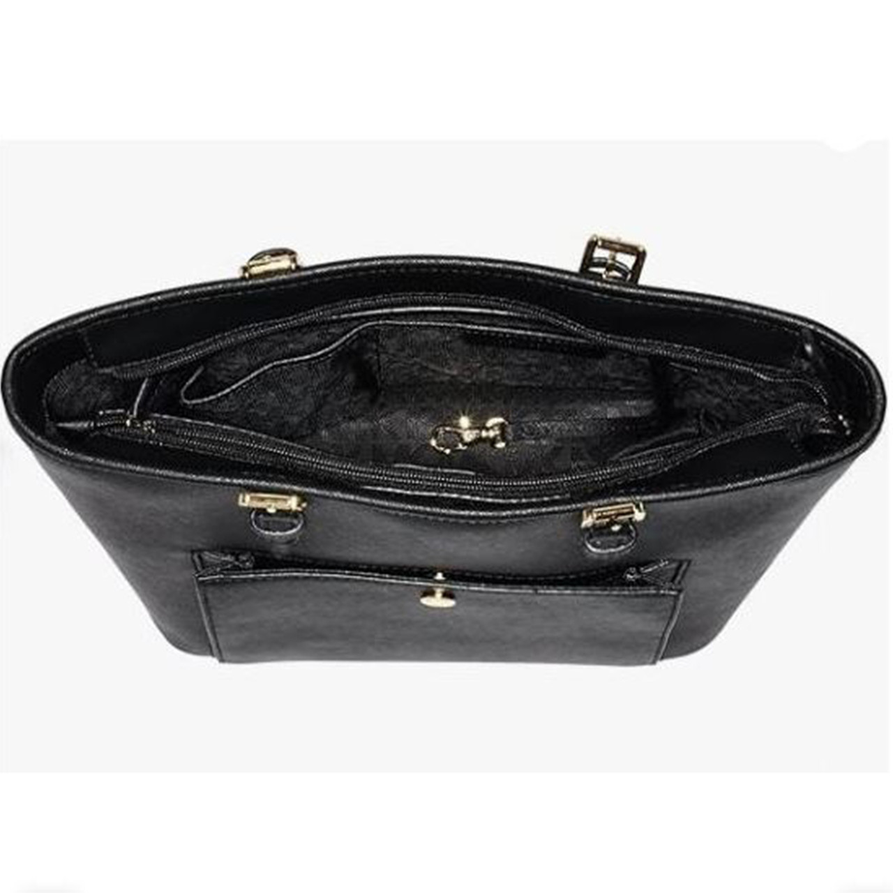 Michael Kors Jet Set TZ Snap Pocket Tote BLACK 30S6GTTT2L-001