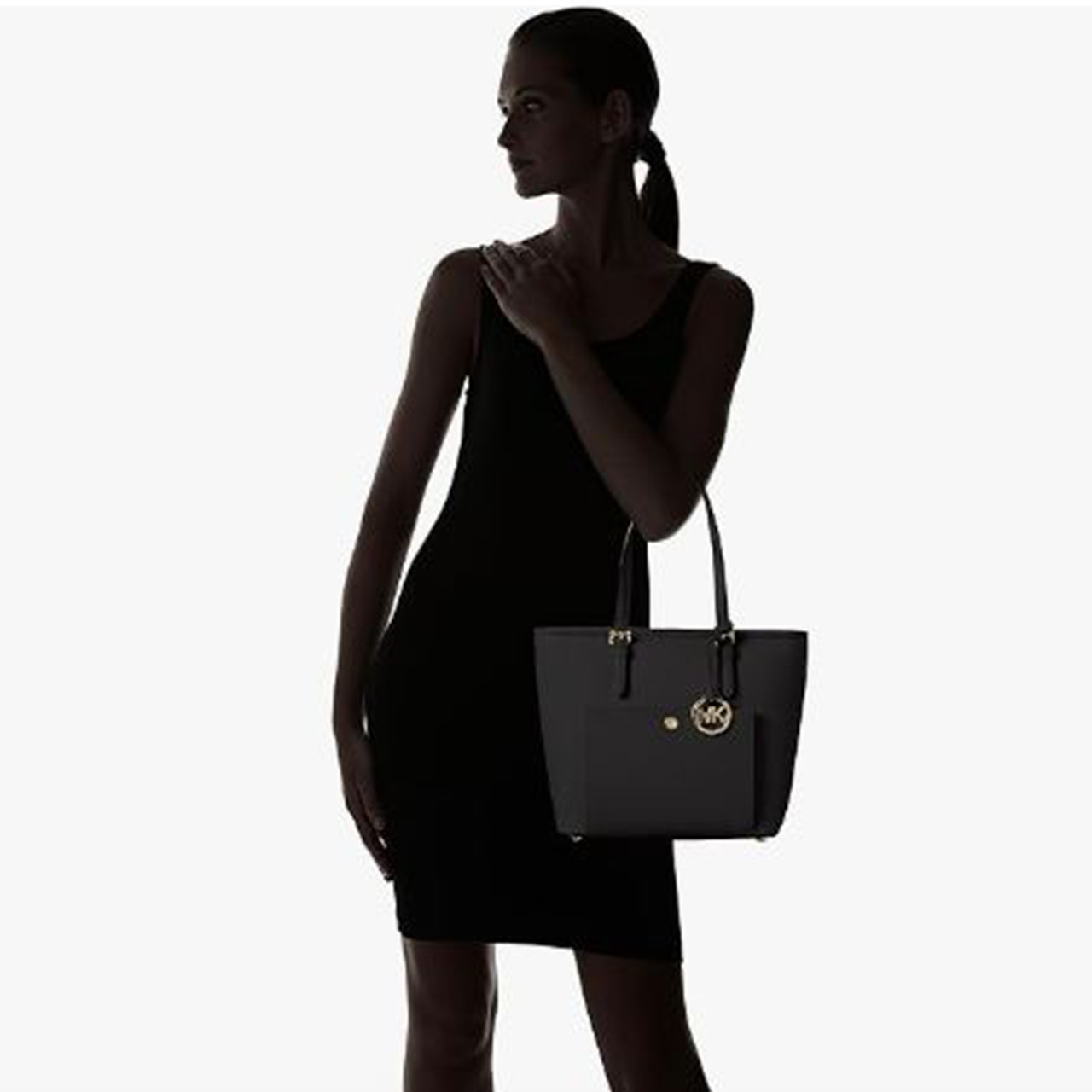 Michael Kors Jet Set TZ Snap Pocket Tote BLACK 30S6GTTT2L-001