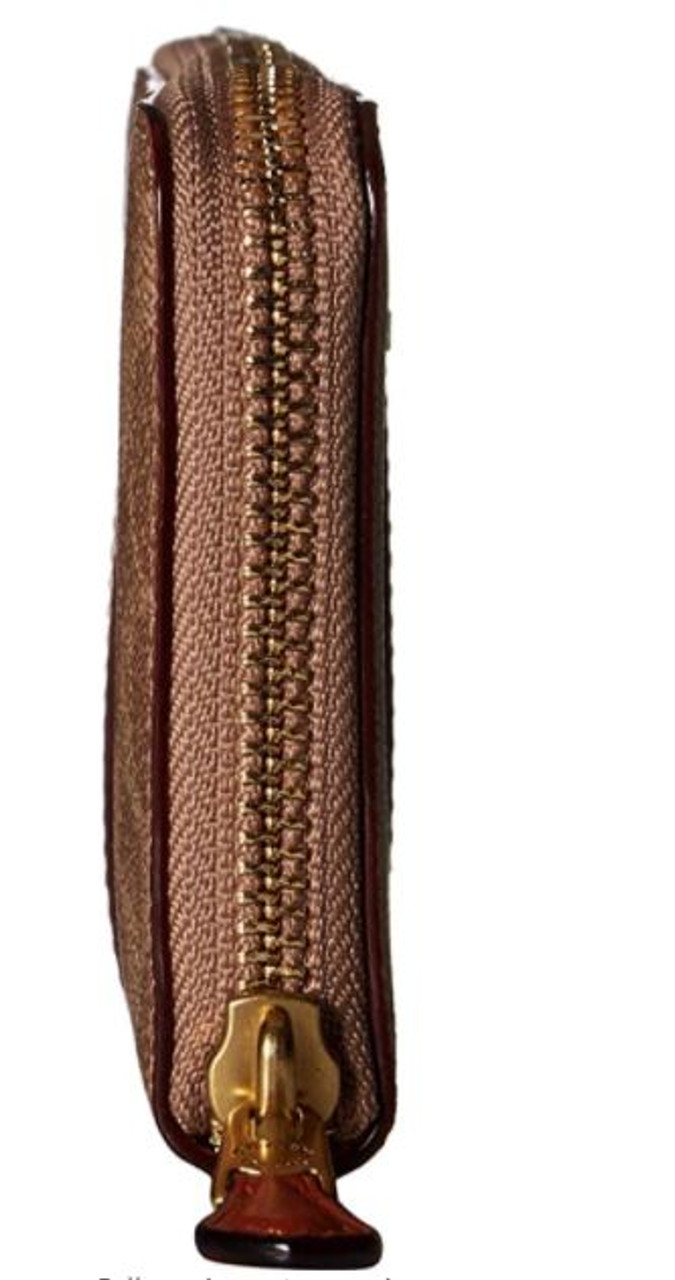 COACH Color-Block Coated Canvas Signature Small Wristlet Tan Rust One Size  CI189-B4NQ4 - AllGlitters