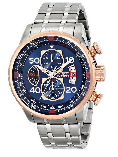 インビクタ　17203 メンズ腕時計 Invicta Men's 17203 AVIATOR Stainless Steel and 18k Rose Gold Ion