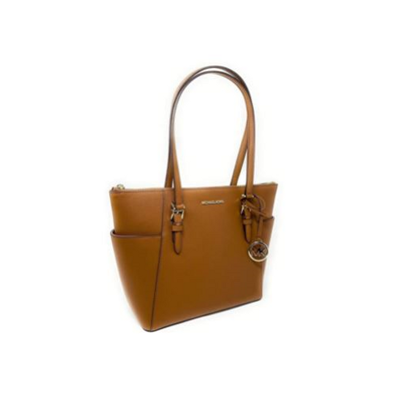 Charlotte Large Logo and Leather Top-Zip Tote Bag