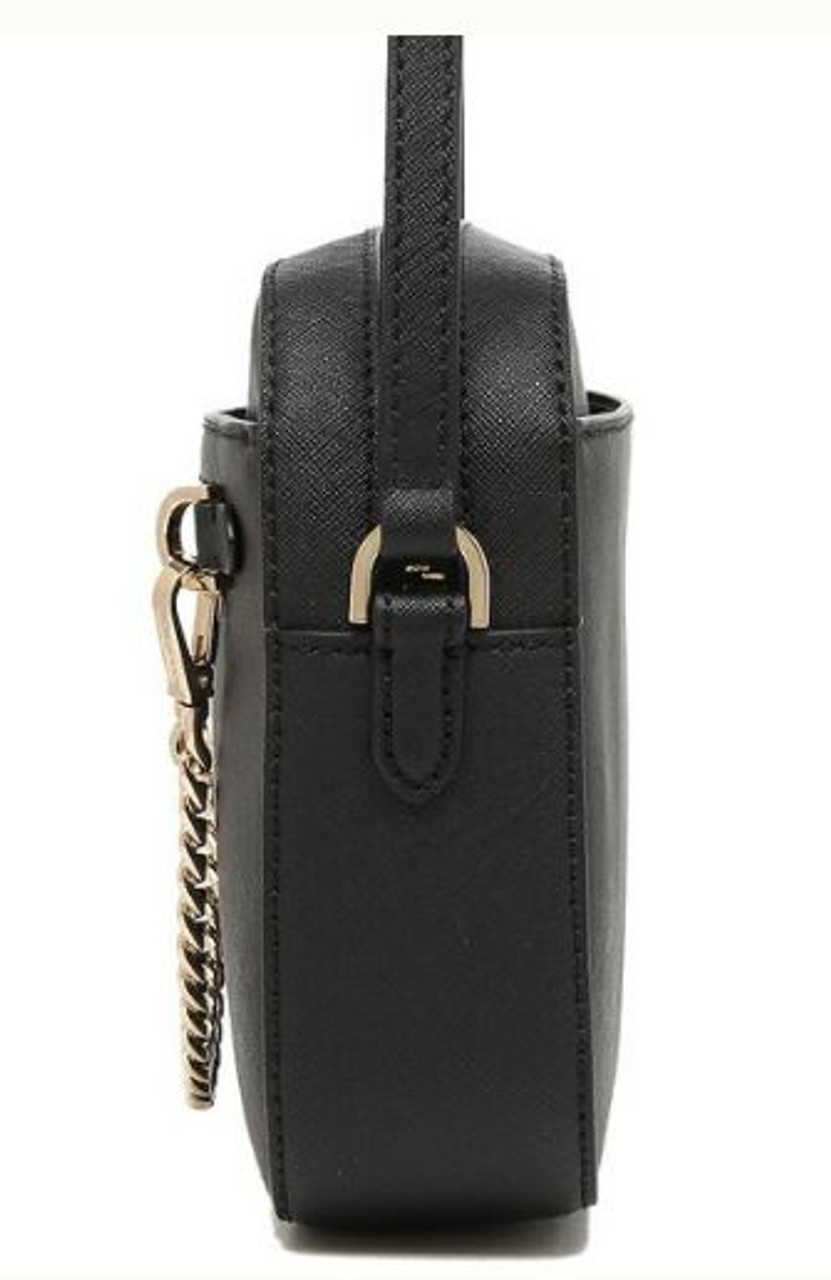 Michael Kors Ladies Shoulder Bag Cora Large Leather Chain Zip Pouchette  (Black) 35S2G4CW3L-001 - AllGlitters