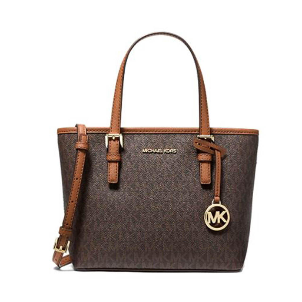 Michael Kors Jet Set Travel Convertible Carryall Top Zip Logo Tote