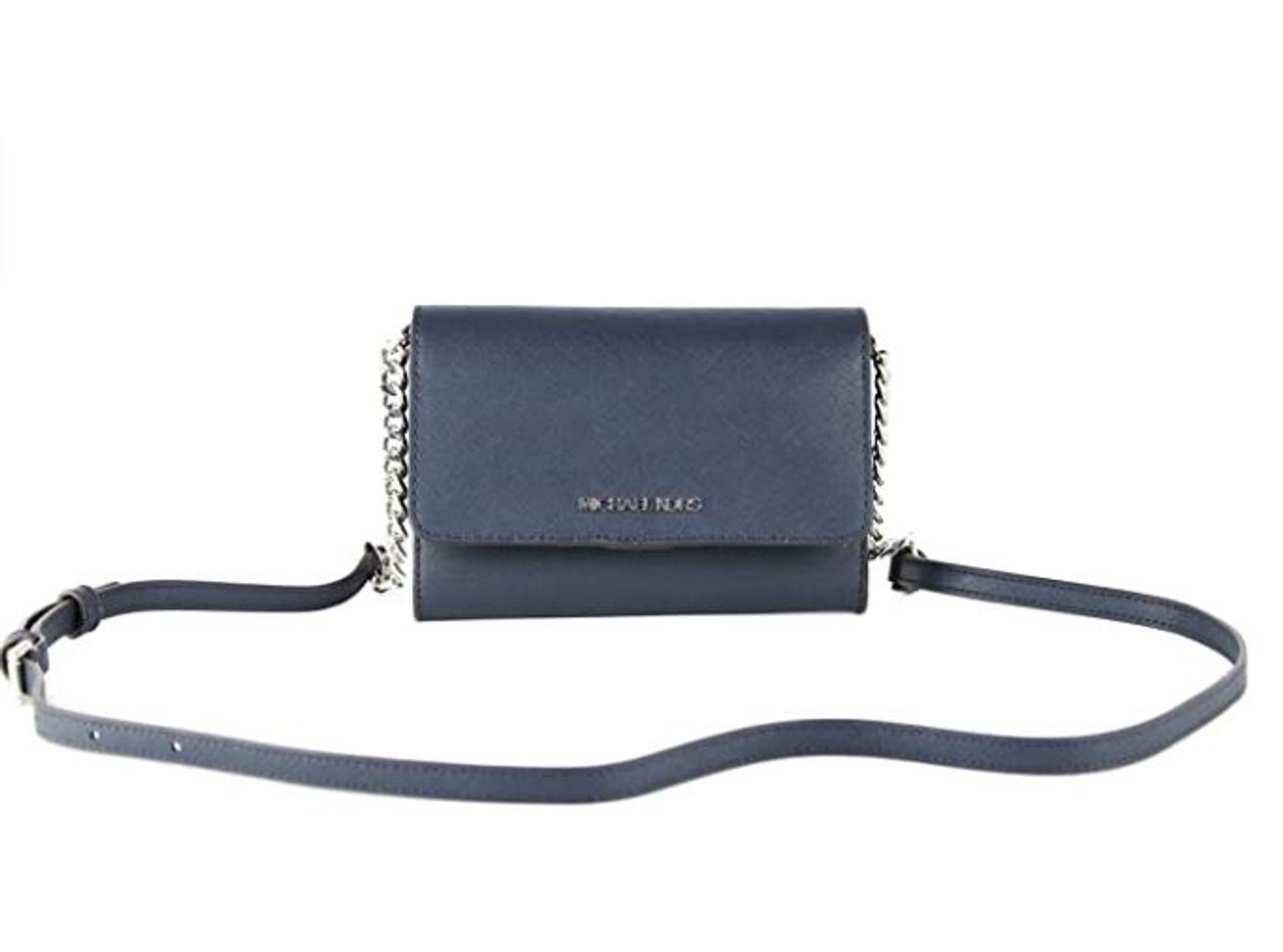 michael michael kors jet set travel saffiano leather smartphone crossbody