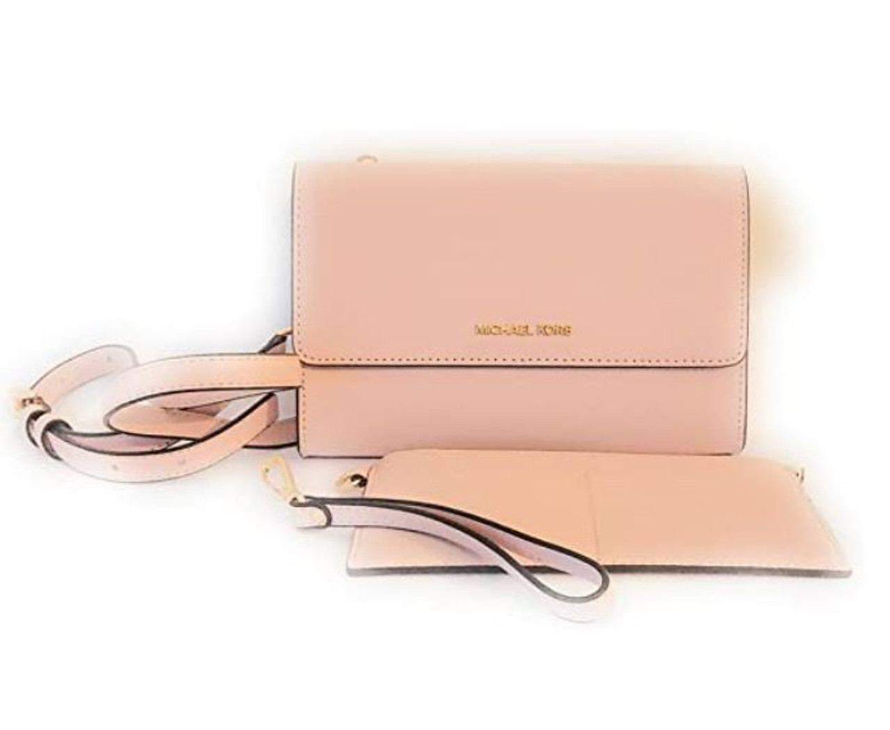 Michael Kors 3 In 1 Crossbody Bag With Removable Pouch (Powder Blush) -  AllGlitters