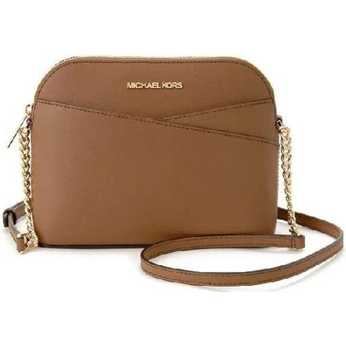 Michael Kors Jet Set Medium Crossbody Leather Handbag (LUGGAGE) …