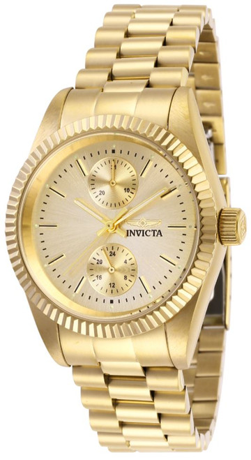 Invicta Lady 29447 Specialty Quartz 3 Hand Champagne Dial Watch