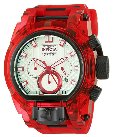 Invicta Men's 29996 Bolt Quartz Chronograph Silver, Red Dial Watch