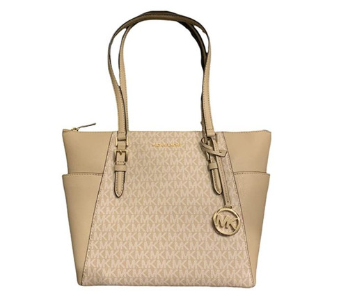 Michael Kors Charlotte Large Top Zip Tote (Bisque Multi) 35T0GCFT3B-Bisque