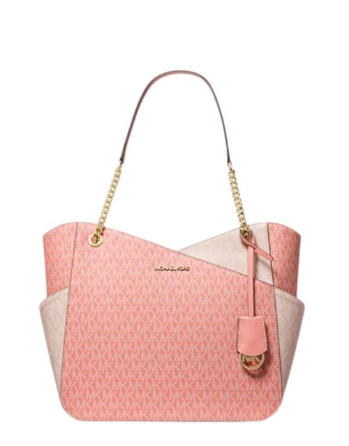 Michael Kors Womens Kenly Large Tote Satchel (Sherbert Multi) Mk Signature