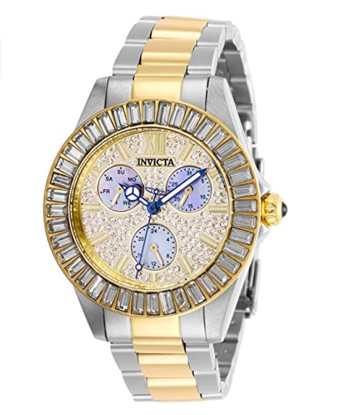 Invicta Women's 28447 Angel Quartz 3 Hand Pave, White Dial Watch