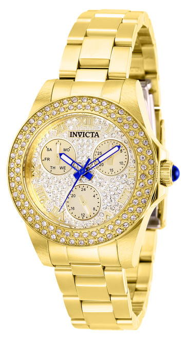 Invicta Women's 28477 Angel Quartz 3 Hand Gold, Pave Dial Watch