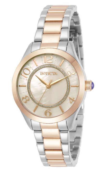 Invicta Women's Angel Quartz Watch with Stainless Steel Strap, Two Tone Rose Gold, 16 (Model: 31109) 31109