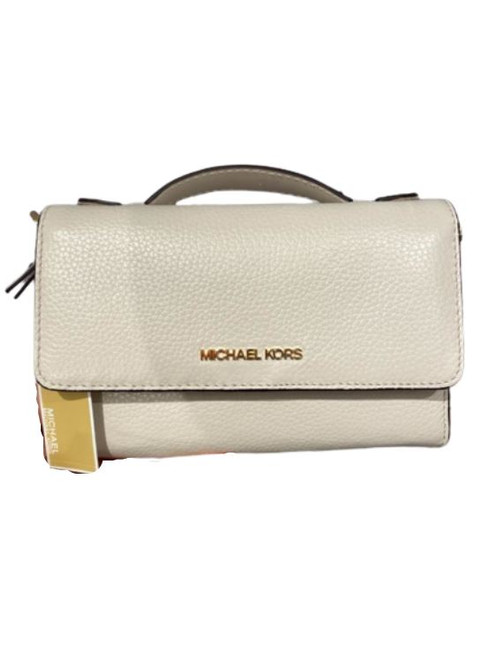 Michael Kors Jet Set Travel Snap Closure Multifunction Phone Case/Holder Crossbody Bag (Light Cream) 35S2GTVC6L-litcrm