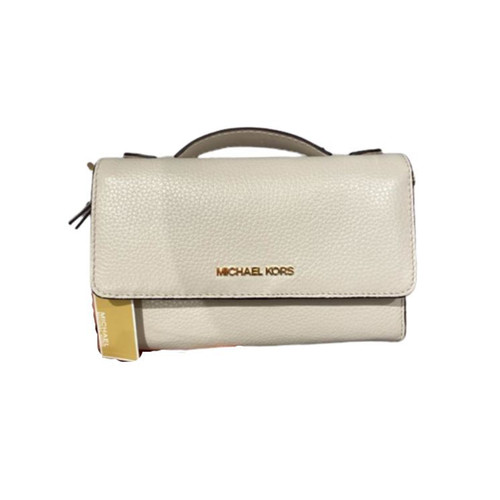 Michael Kors Jet Set Travel Snap Closure Multifunction Phone Case/Holder Crossbody Bag (Light Cream) 35S2GTVC6L-litcrm
