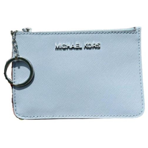 Michael Kors Jet Set Travel Small Top Zip Signature Coin Pouch ID Card Case Wallet (Pale Blue) 35F7STVU1L-Palbl