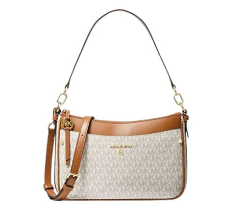 Michael Kors Medium Top Zip Pochette CrossBody (VANILLA/ACRN) 32S1GT9C8B-149