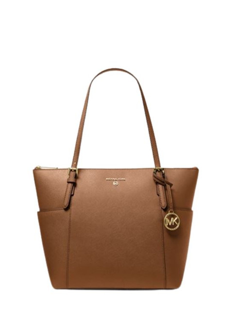 Michael Kors Women Jet Set Large Top-zip Saffiano Leather Tote Shoulder Bag (LUGGAGE) 38F1CT9T8L-230