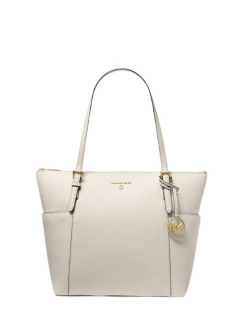 Michael Kors Women Jet Set Large Top-zip Saffiano Leather Tote Shoulder Bag (LT CREAM) 38F1CT9T8L-ltcream