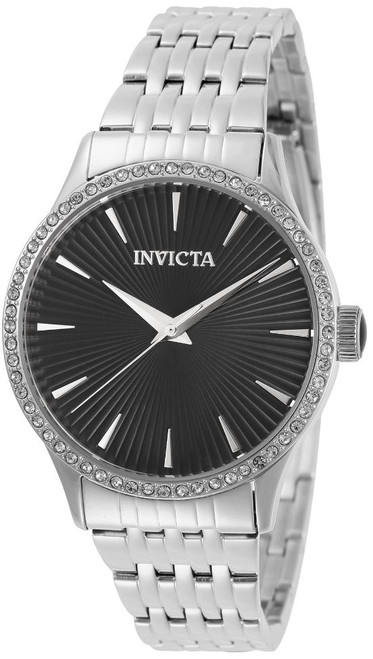Invicta Women's 31946 Angel Quartz 3 Hand Black Dial Watch