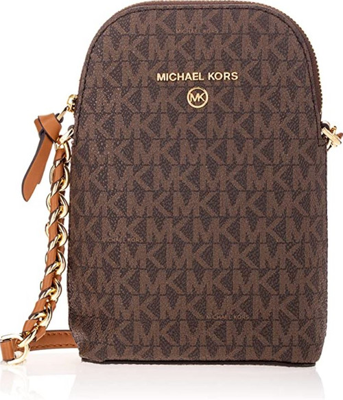 Michael Kors Jet Set Charm Small North/South Chain Phone Crossbody Brown/Acorn One Size 32T0GT9C1B-252