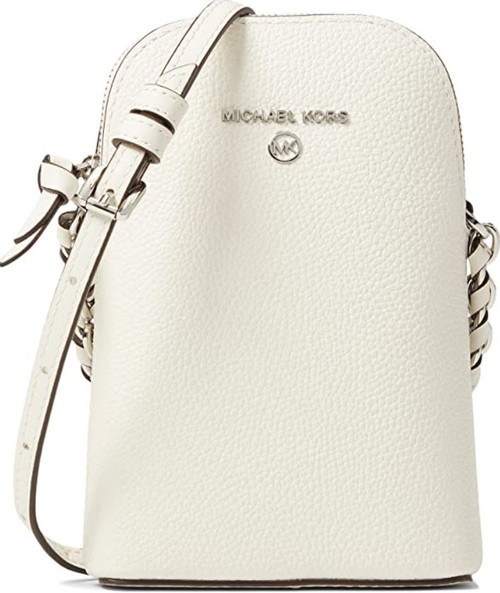 Michael Kors Womens Jet Set Charm Small North/South Chain Phone Crossbody  Vanilla/Acorn 32T0GT9C1B-149 One Size 