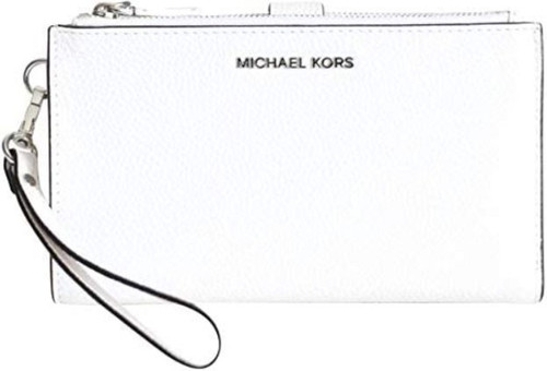 Michael Michael Kors Jet Set Double Zip Leather Wristlet, Optic White 32T7SAFW4L-085