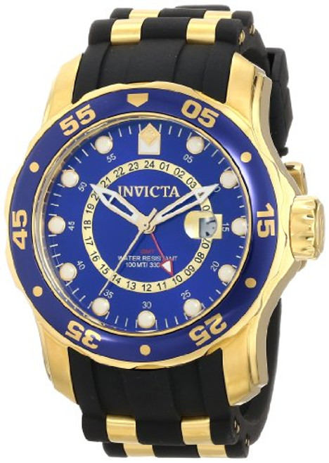 Invicta Men's 6993 Pro Diver Collection GMT Blue Dial Black Polyurethane Watc...