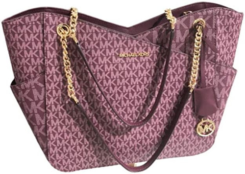 Michael Kors Jet Set Travel Womens Large Leather Chain Shoulder Tote Bag (Bordeaux Multi)35F1GTVT3B-brdx