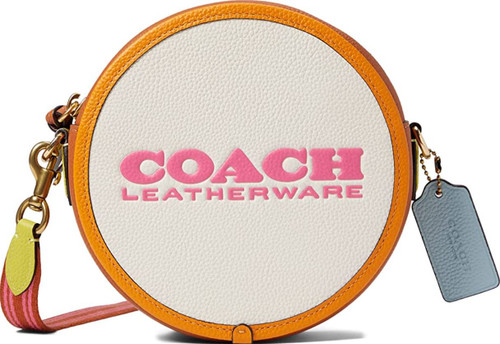 COACH Color-Block Leather Kia Circle Bag Chalk/Multi One Size CA098-B4CAH