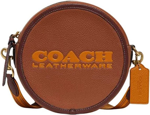 COACH Color-Block Leather Kia Circle Bag (Saddle Multi) CA098-B4MBV