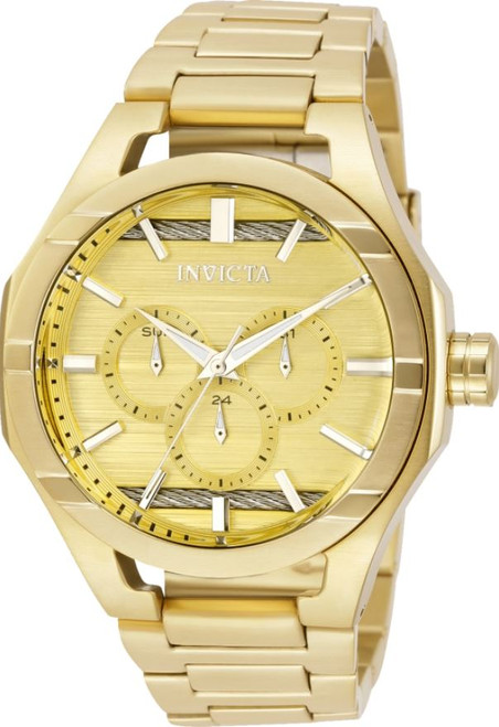 Invicta Men's 31829 Bolt Quartz Chronograph Silver, Gold Dial Watch