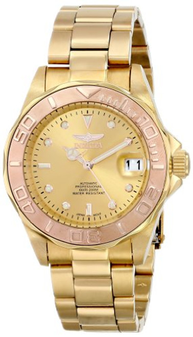Invicta Men's 13930 Pro Diver Analog Display Japanese Quartz Gold Watch [Watc...