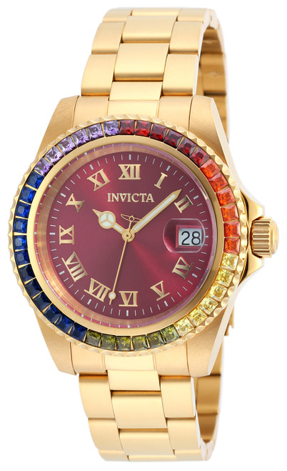 Invicta Women's 20023 Angel Quartz 3 Hand Burgundy Dial Watch