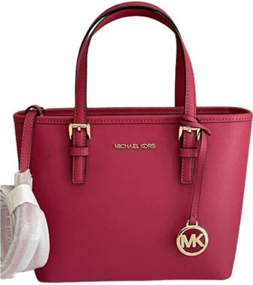 Michael Kors XS Carry All Jet Set Travel Womens Tote (Carmine) 35T9GTVT0L-carmine