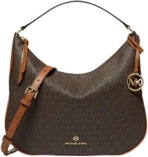 Michael Kors Kelsey Medium Pebbled Leather Shoulder Bag (Brown Acorn) 30F2G3KS6B-847