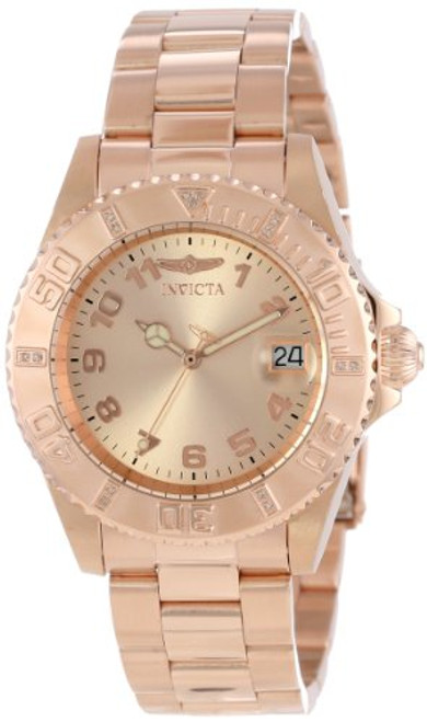 Invicta Women's 15250 Pro Diver 18k Rose Gold Ion-Plated Stainless Steel Watch