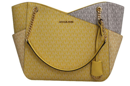 Michael Kors Jet Set Travel Large Chain Shoulder Tote (Daffodil Multi) 35S3GTVT3V-Daffo