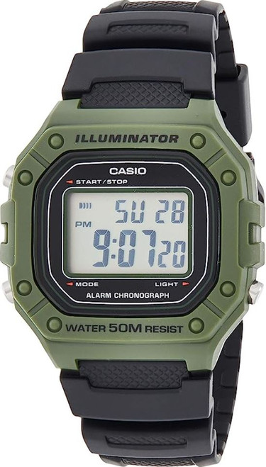 Casio Men's Youth W-218H-3AV Black Resin Quartz Sport Watch