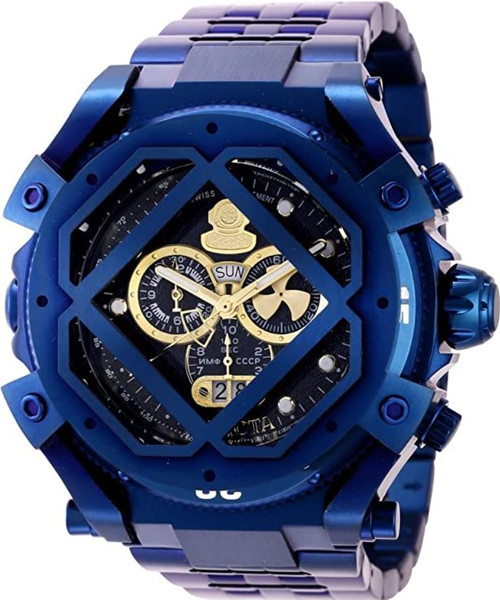 Invicta Men's 37176 Pro Diver Quartz Chronograph Blue, Gold Dial Watch