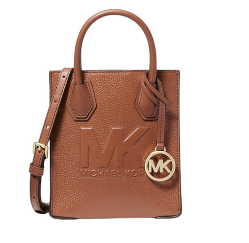 Michael Kors Mercer Extra-Small Pebbled Leather Crossbody Bag (LUGGAGE) 35S3GM9C0L-230