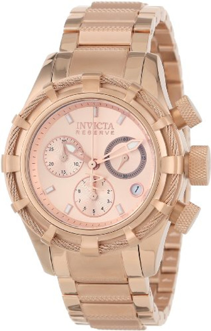 Invicta Women's 12460 Bolt Reserve Chronograph Rose Tone Dial 18k Rose Gold I...