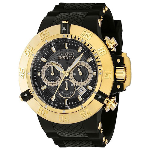 Invicta Men's 38998 Subaqua Quartz Chronograph Gold, Black Dial Watch