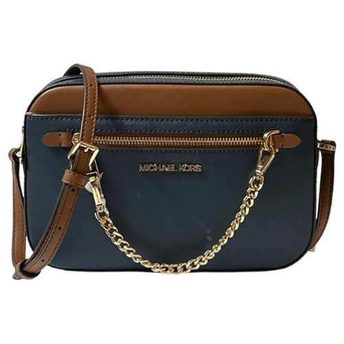 Michael Kors Jet Set Large Leather Crossbody Bag (Navy) 35F3GTTC9L-406