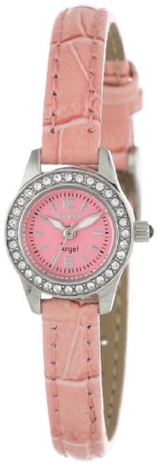 Invicta Women's 13659 Angel Pink Dial Crystal Accented Pink Leather Watch Inv...