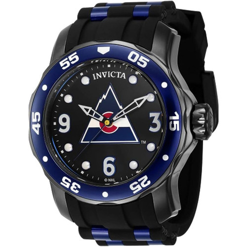 Invicta Men's 42652 NHL Colorado Avalanche Quartz 3 Hand Black Dial Watch