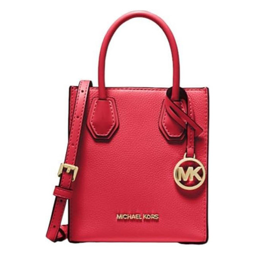 Michael Kors Mercer Extra-Small Pebbled Leather Crossbody Bag 35S1GM9T0L-red