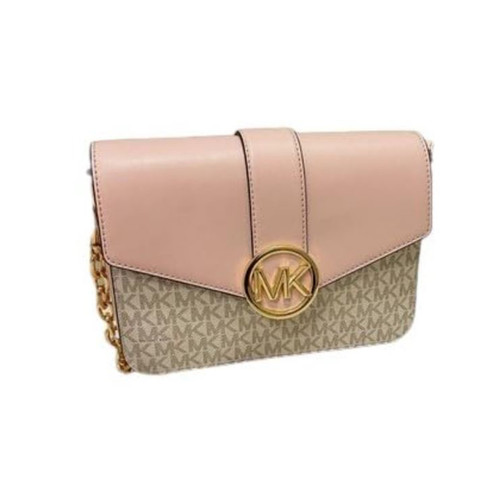 Michael Kors Carmen Small Leather Flap Crossbody Handbag (Powder Blush) 35S2GNML2B-424