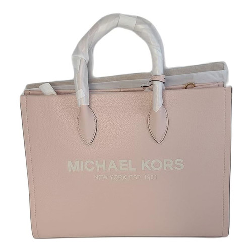 Michael Kors MK Mirella Medium Pebbled Leather Shoulder Tote Bag Powder Blush 35S2G7ZT7L-424