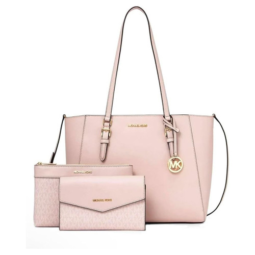 Michael Kors Charlotte Large 3-in-1 Tote Crossbody Handbag Leather (Powder Blush) 35R3GCFT3T-424